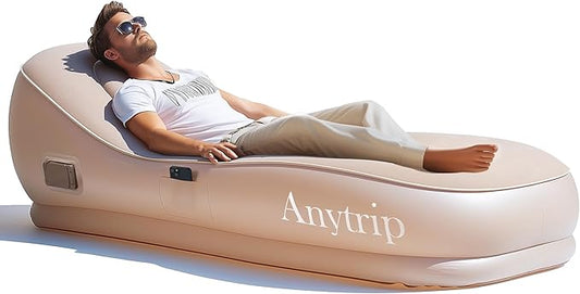 Inflatable Couch Air Sofa Blow Up Lounger with Built-in Pump,Portable Self-Inflating Lounge Chair for Home Camping Traveling Outdoor