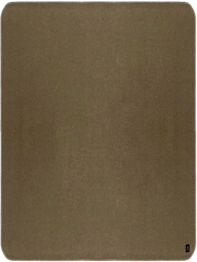 Thick Alpaca Wool Blanket Heavyweight Camping Outdoors Indoors Soft Peru Twin Size Biface Design (Beige Latte/Leaf Green, Twin Size)