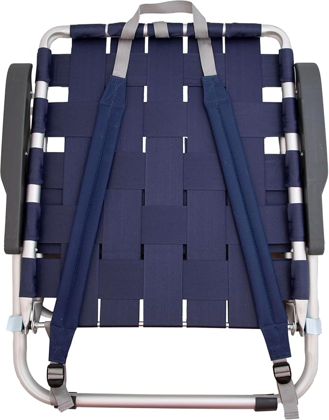 MOUNTAIN SUMMIT GEAR Low Webbed Beach Chair with Backpack Straps - Portable Lightweight Seating for Outdoor Adventures, Beach Days and Camping by Caddis Sports (2)
