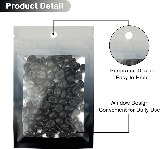 100 Pcs Resealable Mylar Bags, Gradient Color Food Storage Bags, Zip Bag Foil Bags Packaging Pouch for Food Storage, Sample, Small Business (Grey Black, 4 X 6 Inch)