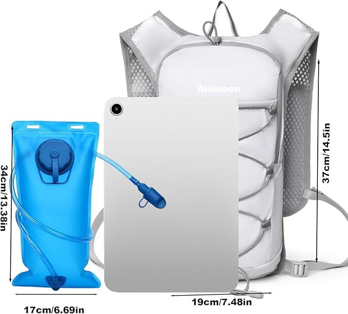 Hiking Hydration Pack Running Backpack Daypack Vest for Women Men,Lightweight Hydration Packs Cycling Biking Trail Race Rave Marathon (with 2L Water Bladder)