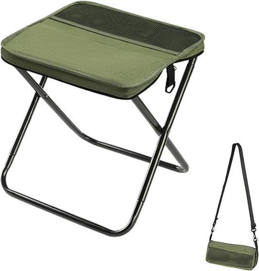 Folding Camp Stool, Lightweight Foldable Camping Stool, Compact Mini Chair for Outdoor Activities, Hiking, Fishing, and Travel, Portable and Durable, Holds Up to 265 lbs (Regular)