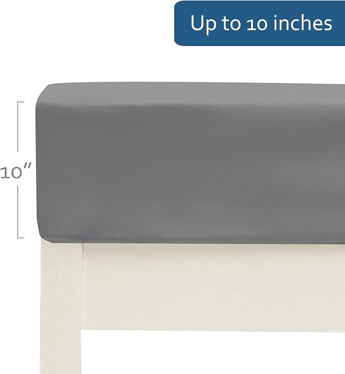 Cot Sheets 31" x 75"(Sheet Only), Cot Fitted Sheet Ultra Soft and Breathable Snug Fit for Narrow Twin Mattress/RVs Bunk/Guest Beds/Army Cots/Trifold Mattress/Travel Size Mattress Grey