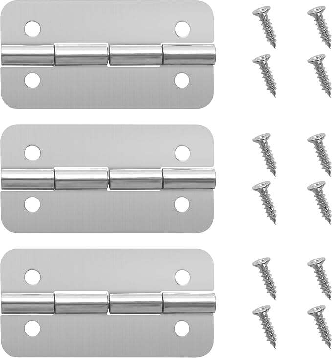 Cooler Stainless Steel Hinges Fits for Igloo Ice Chests Hinges Replacement - 3 Pack