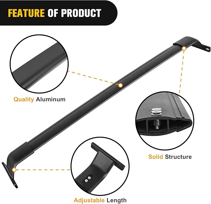 Nilight Roof Rack Cross Bars Fit for Jeep Grand Cherokee L 3-Row 2021-2026 & Grand Cherokee WL 2-Row 2022-2026 Aluminum Rails Crossbars with Adjustable Length for Rooftop Cargo Tent Carrier Kayak