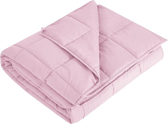 L'AGRATY Weighted Blanket - 60"x80" 22lbs Cooling Breathable Heavy Blanket Microfiber Material with Glass Beads for Adult All-Season Summer Fall Winter Soft Thick Comfort