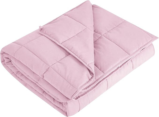 L'AGRATY Weighted Blanket - 40"x60" 10lbs Cooling Breathable Microfiber Material with Glass Beads Small Blanket All-Season Summer Fall Winter Soft Thick Comfort