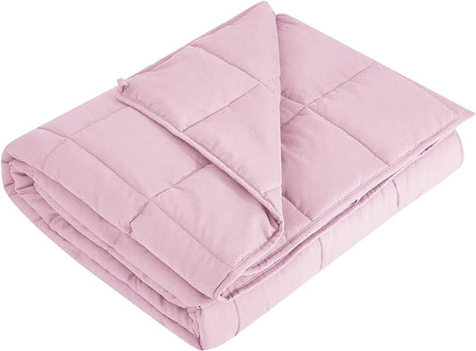 L'AGRATY Weighted Blanket - 60"x80" 17lbs Cooling Breathable Heavy Blanket Microfiber Material with Glass Beads for Adult All-Season Summer Fall Winter Soft Thick Comfort