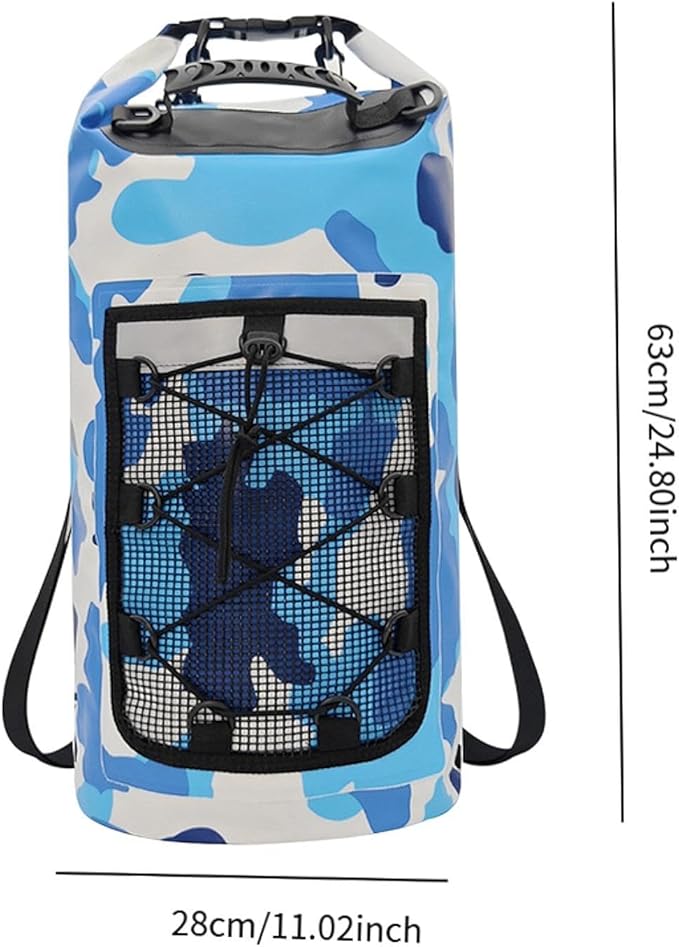 Yiju Waterproof Dry Bag Backpack Durability Lightweight Multifunctional Storage Bag for Travel Boating Camping Hiking, Blue