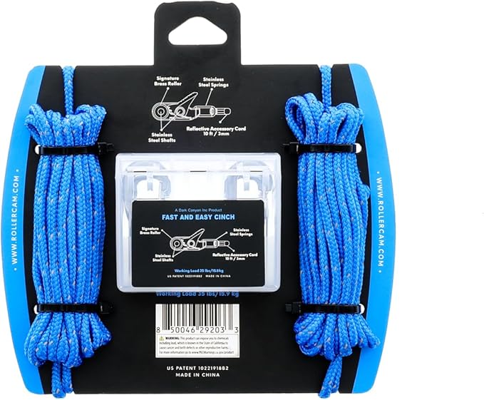 Roperoller Rope Tightening Tool & Tensioner 6-Pack with Rollercam Technology – Heavy-Duty Tie Down for Camping, Tarps, Guy Lines, Boating & Outdoor Gear – Includes Reflective Cord & Carry Case