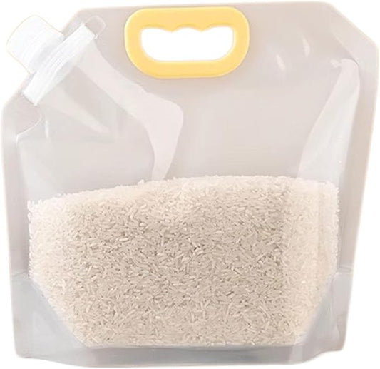 【15 Pack】Food Storage Bags Grain Moisture-proof Sealed Bags Stand Up Packaging Pouches Large Reusable Sealed Bag with Handle and Cap BPA Free,11.8"x10.6"