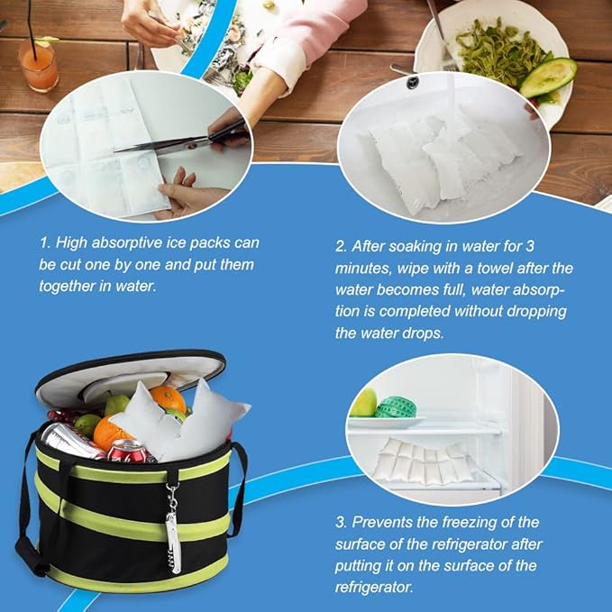 RAINBOW Dry Ice Packs for Shipping Long Lasting, Reusable Cold Ice Pack Sheets for Lunch Box, Flexible Dry Ice Packs for Coolers, Dry Ice for Shipping Frozen Food, 12 Ice Cells Each Sheet, 100 Sheets