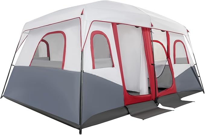 8-12 Person Outdoor Camping Tent 2 Room, Portable Cabin Huge Tent with Carrying Bag & Weatherproof Instant, Large Multi Room Family Tents for Camping, Picnics, Backpacking Hiking Car Traveling