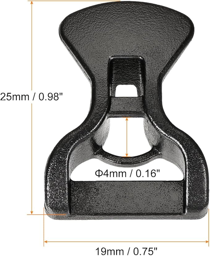 MECCANIXITY Tent Rope Buckles, 4mm Plastic Guyline Adjuster Cord Tensioners for Outdoor Camping Canopy Tarp, Black Pack of 10