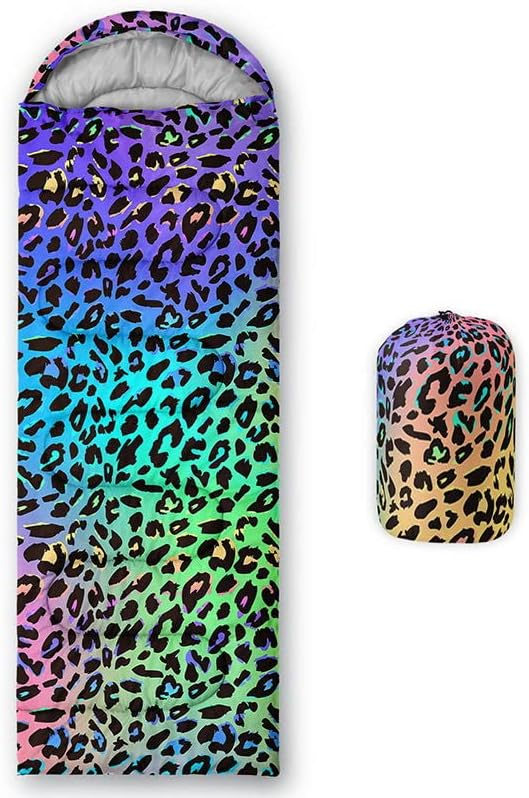 Sleeping Bag for Kids Adults,Brown Giraffe Fur Pattern-Lightweight Warm Portable Outdoor Indoor-Waterproof Cold Weather Resistant Sleeping Bag for Camping Hiking