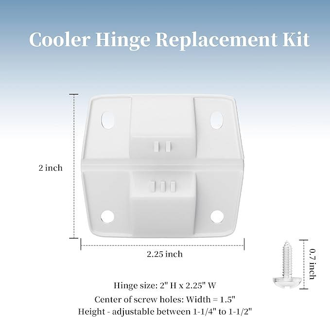 Cooler Plastic Hinges Compatible with for Coleman, Ice Chest Hinges Replacement Parts for Coleman Xtreme Coolers、Rubbermaid Coolers-2 Pack