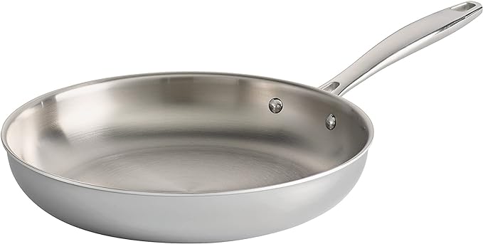 Tramontina Signature Tri-Ply Clad Stainless Steel 10-Inch Frying Pan, Induction-Ready Skillet, Dishwasher-Safe, NSF-Certified, Made in Brazil
