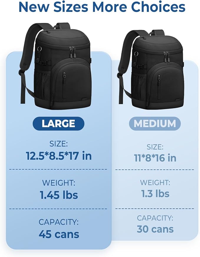 Cooler Backpack Insulated Waterproof,30/45 Cans Backpack Coolers Leakproof Lunch Backpack for Men Women Portable Soft Cooler Bag for Beach Camping Trave Picnic