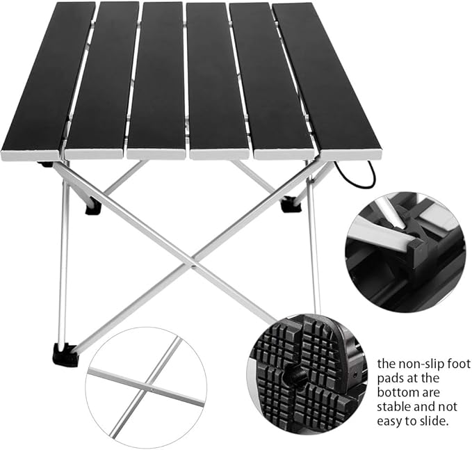 Camping Table, Folding Beach Table, Aluminium Alloy Portable Folding Table with Bag, Portable Beach Table, BBQ Camping Table Desks for Outdoor Picnic