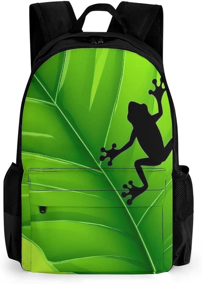 Rucksacks Lightweight Multipurpose Anti-Theft Green Leaf Frog Shoulder Bag Big Capacity Traveling Camping Backpack With Side Pockets