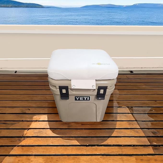 Oceansouth Seat Cushions for Yeti Coolers (Press Stud Fittings) (Blue, YETI 65) Camping yeti seat Cushion Handle Beach Chair ice Box chests and Coolers Foam Cooler Boat Seats