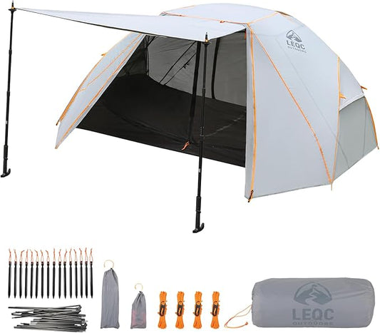 2 Person Lightweight Backpacking Tent – 5000mm Waterproof Silicone Nylon, 7001 Aluminum Poles, YKK Zippers, Compact 3-Season Hiking & Camping Tent with Front Vestibule