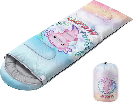 Sleeping Bags for Adults Youth Kids,3D Printing Camping Sleeping Bag for Girls Boys Lightweight Waterproof Cold/Warm Weather Sleeping Bag for 3 Seasons