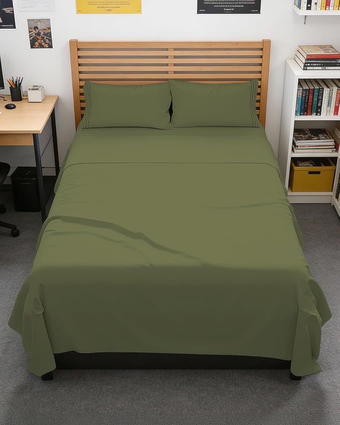 Full XL Bed Sheet - 4 Piece Full XL Bed Sheets Set - Soft, Breathable & Cooling - Hotel Luxury Bedding for Women, Men, Kids, Teens, Boys & Girls - Deep Pockets, Comfy, Fade & Wrinkle Free - Sage Green