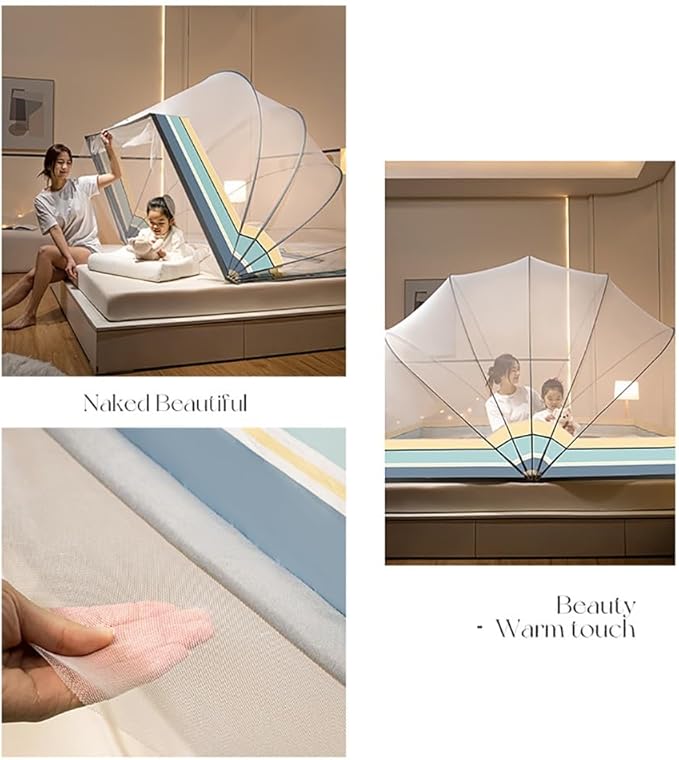 Foldable Mosquito Net, Summer Portable Household Blackout Bed Canopy, Installation-Free Pop-Up Bed Net Tent, Suitable for Indoor Or Outdoor(D,53.1x76.8x49.2in)