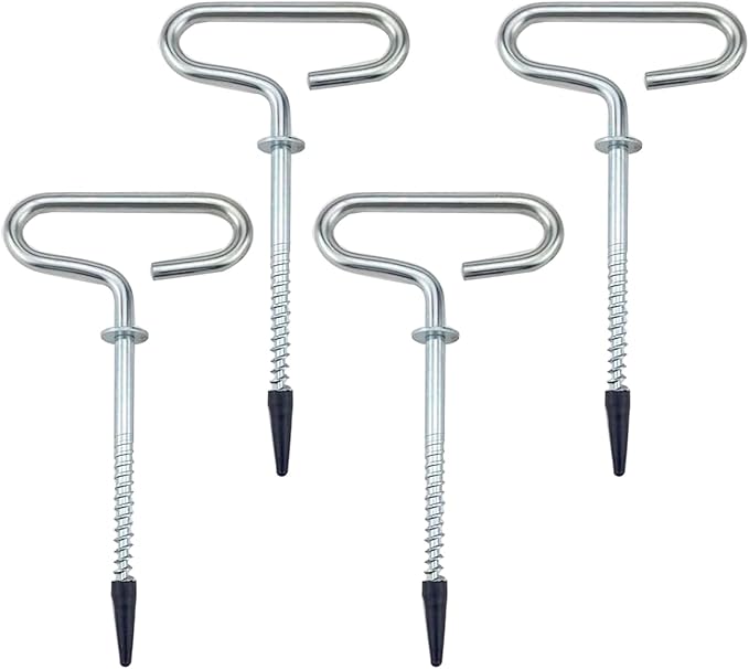 4Pcs Heavy Duty Tent Stakes, 20cm Ground Anchors, Threaded Peg for High Winds, Ice Fishing Shelter Nails, Metal Stake for Outdoor Summer Camping Activities, Durable Tent Fixer Spikes