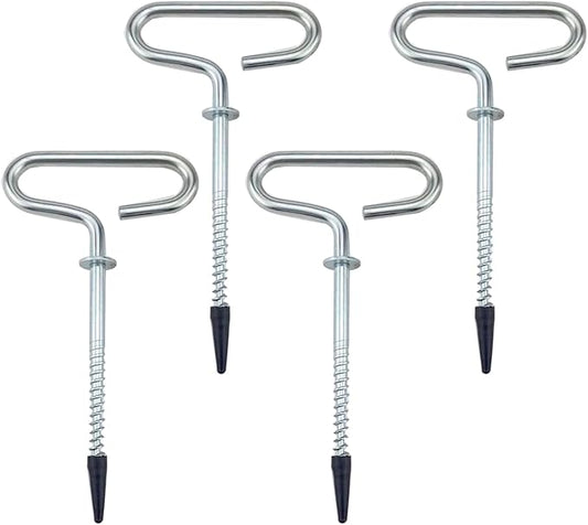 4Pcs Heavy Duty Tent Stakes, 20cm Ground Anchors, Threaded Peg for High Winds, Ice Fishing Shelter Nails, Metal Stake for Outdoor Summer Camping Activities, Durable Tent Fixer Spikes