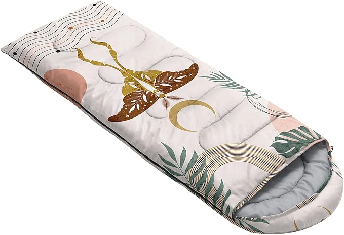 AILONEN Boys Sleeping Bag for Camping,Nautical Anchor,Lightweight & Waterproof,3 Season Warm & Cool Weather,Navy Blue Sleeping Bags for Kids Men Travelling,Outdoors