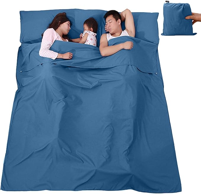 Sleeping Bag Liner, Lightweight Portable, Soft Travel and Camping Sheet, with Compact and Carry Bag, for Travel, Hotel