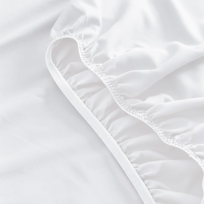 SPRINGSPIRIT RV Queen Sheets, Super Soft RV Short Queen Sheets for RV Camper, 4 Piece Bed Sheets Set Deep Pockets, Extra Soft and Breathable Bedding Sheets, White