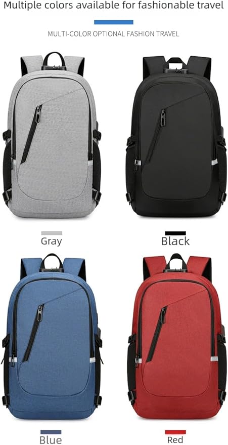 New casual backpacks with large-capacity travel anti-theft locks for both men and women (black)