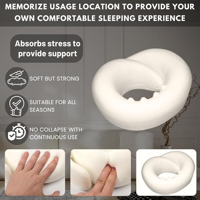 Upgraded Neck Pillow Airplane 2025 | Comfort Neck Pillow – Sold Exclusively by HomeyJoy – with Support | 360° Travel Neck Pillows for Airplanes,Offices & Cars | 100% Pure Memory Foam Travel Pillow