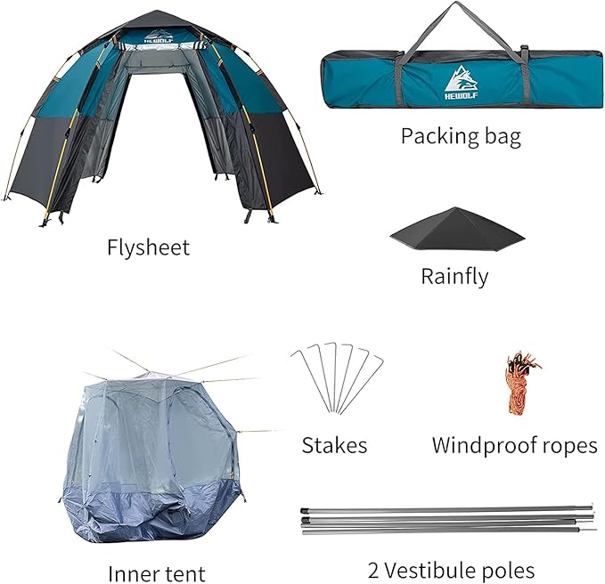 Hewolf 2/3/4 Person Camping Tent-6J-BUUG-HOIU