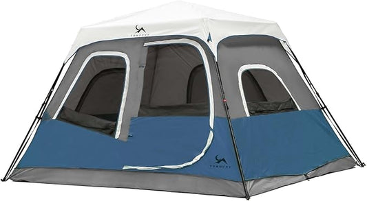 Cabin Tent 4-6 Person, Waterproof Camping Tent with Rainfly, Easy Setup Large Family Tent, Stable Frame, Portable for Outdoor Camping(330 * 270Iron Single)