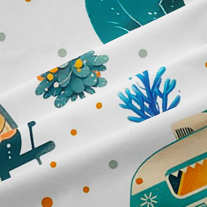 Feelyou RV Camping Camper Curtains for Bedroom Living Room Adventure Camper Blackout Darkening Drapes Happy Camping Window Treatments, 2 Panels 42 x 63 Inch Room Decor