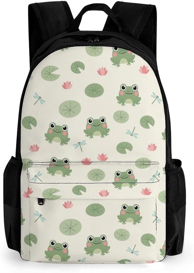 Large Rucksack for Outdoor Hiking and Camping with Daypack Design, Cute Frogs Daypack Backpack Men Women