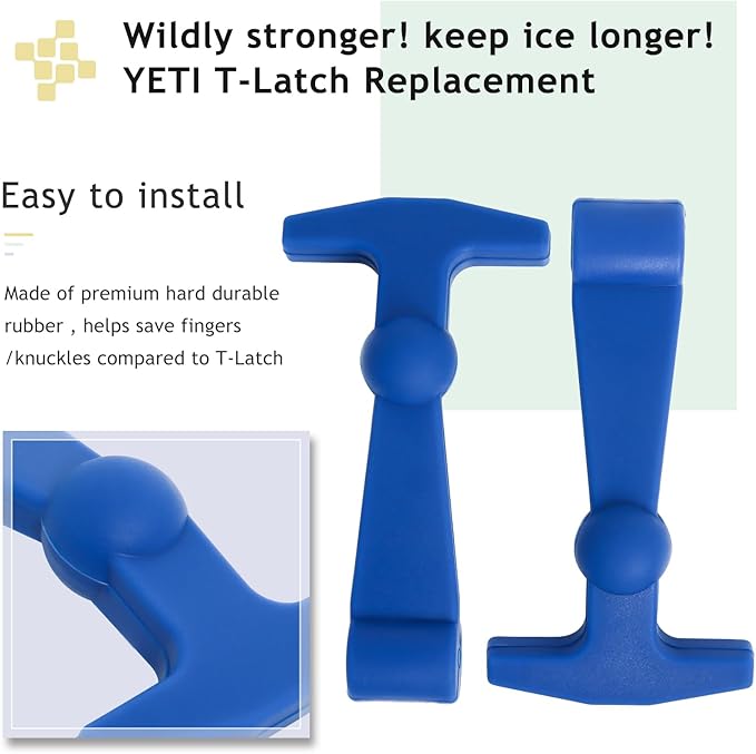Cooler Latches Replacement for Yeti, RTIC, Lid Latch Parts(2 Pack) Compatible with Yeti Coolers T-Latches Made of Premium Hard Durable Rubber