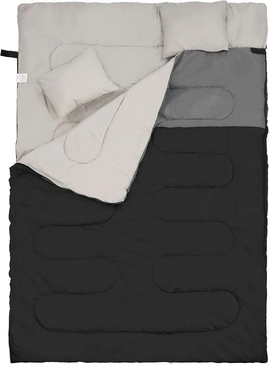 Elevon Sleeping Bag for Adults Teens Kids Cold Warm Weather, Portable Waterproof & Lightweight, Compact with Compression Sack, for 3-4 Seasons Camping, Backpacking, Hiking, Travel, Indoors Outdoors