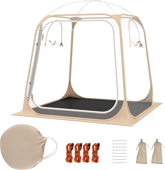 KOTEK Sports Tents for 2-4 Persons, 7 x 7 ft Pop Up Bubble Tent with 2 Ventilated Windows, Floor Mat & Carrying Bag, Weather Proof for Sports Events Outdoor Patio Garden Backyard Camping