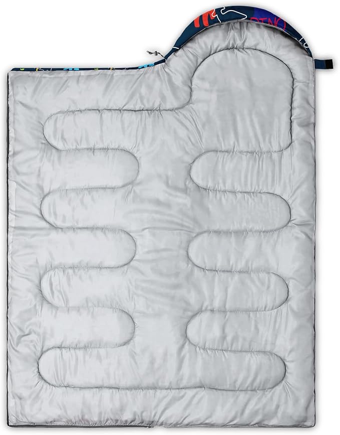 AILONEN Boys Sleeping Bag for Camping,Nautical Anchor,Lightweight & Waterproof,3 Season Warm & Cool Weather,Navy Blue Sleeping Bags for Kids Men Travelling,Outdoors