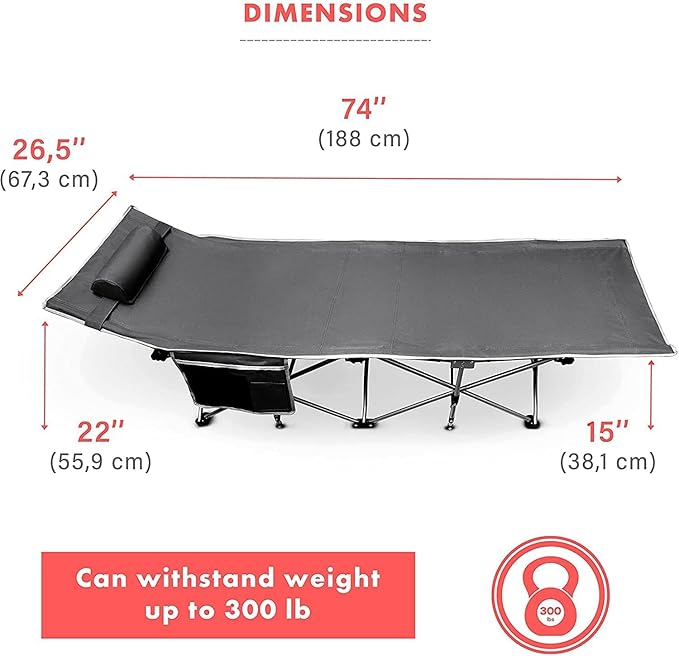 VaygWay Foldable Outdoor Camping Cot and Cot Pad Mattress- Soft Comfortable Lightweight Thick Cotton Sleeping Cot- Portable Hiking, Traveling, Backpacking Waterproof Bottom Pad
