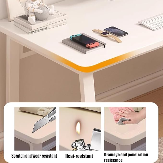 Computer Desk Modern Simple Style Desk for Home Office, 31.5 inch White Small Writing Table Study Corner Work Desk for Bedroom