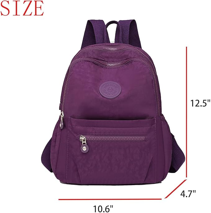 Simple Casual Solid Color Lightweight College Work Backpack Anti Theft Travel Backpack Daypack for Women (Purple)