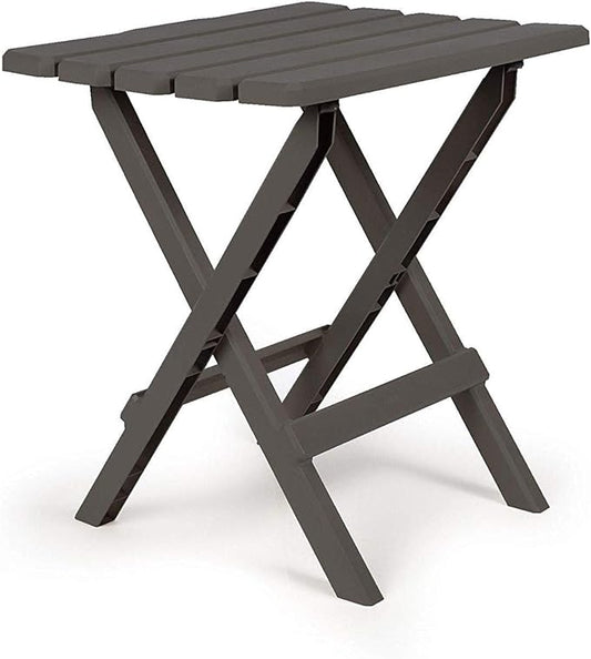 Camco 51885 Charcoal Large Adirondack Portable Outdoor Folding Side Table, Perfect for The Beach, Camping, Picnics, Cookouts & More, Weatherproof & Rust Resistant