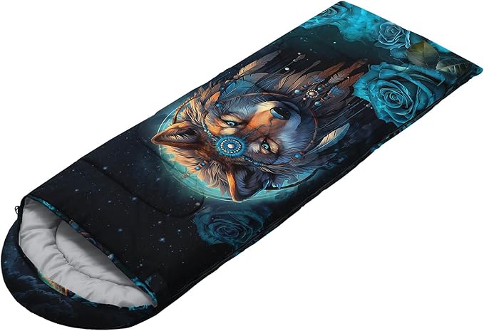 HOSIMA Dear Hunting Pattern Cold Weather Sleeping Bags for Adults,Black Light Weight Sleeping Bags for Kids Adults,WaterProof Sleeping Bags for Outdoors Hiking.