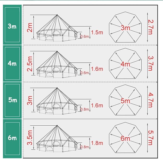 GeRRiT Family Camping Bell Tent 4 Season Luxury Outdoor Camping and Glamping Yurt Tent for Camping Hiking Christmas Party, 3M, Beige